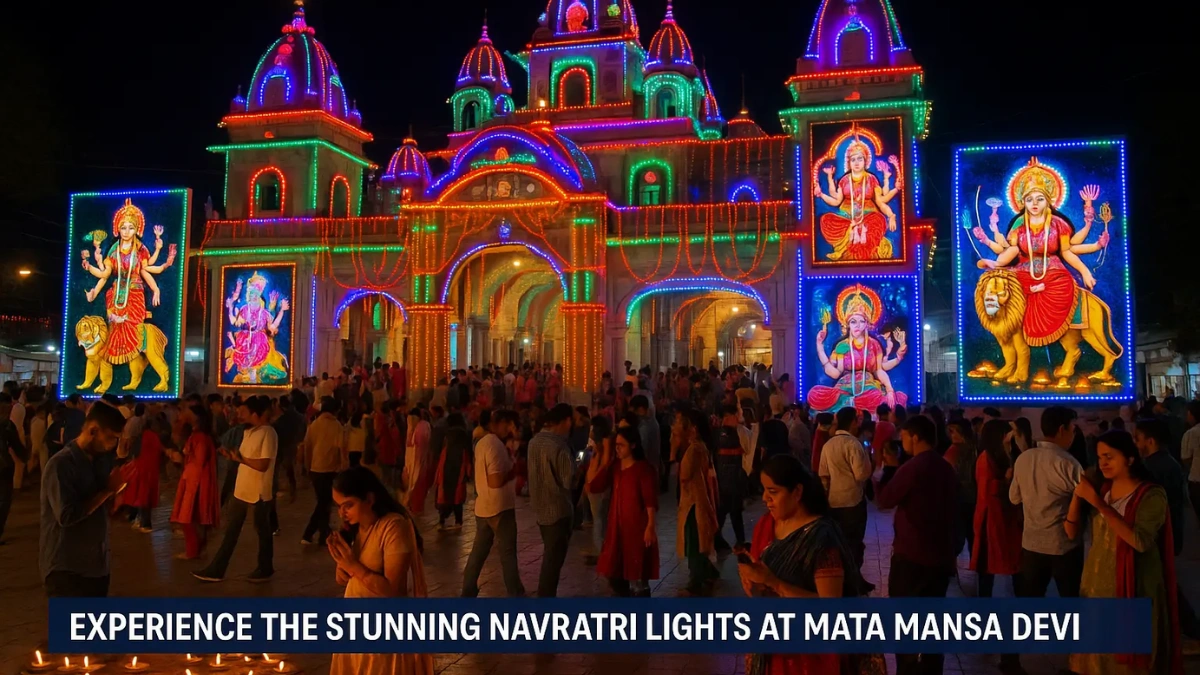 Experience the Stunning Navratri Lights at Mata Mansa Devi