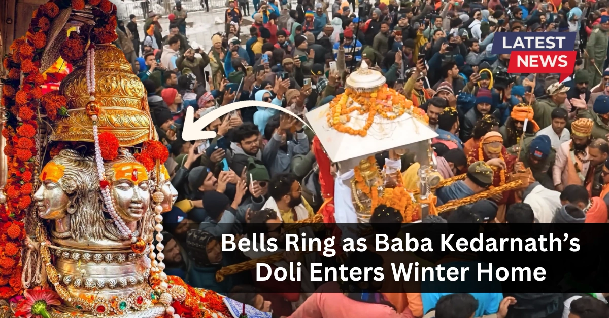 Bells Ring as Baba Kedarnath’s Doli Enters Winter Home at Omakreshwar Temple