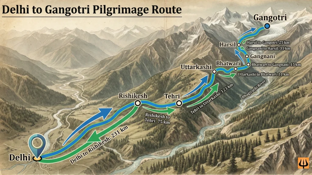 Gangotri Dham Route Map