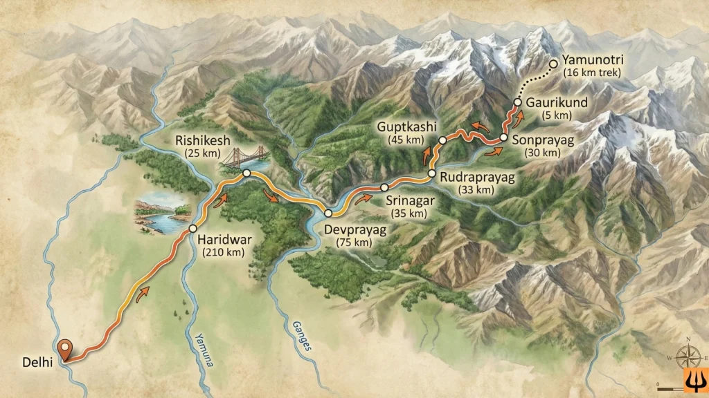 Yamunotri Dham Route Map