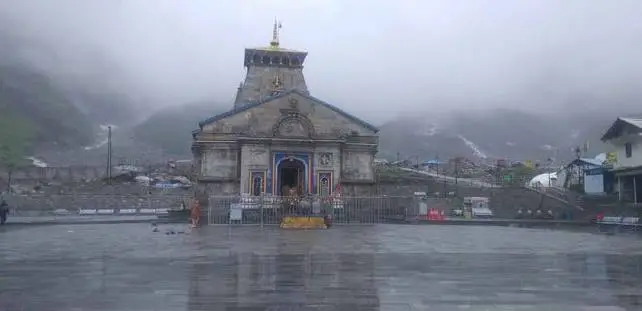 Kedarnath temple in monsoon