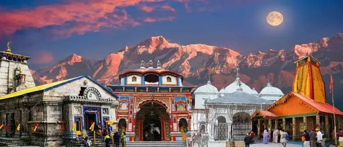 Chardham temple during monsoon
